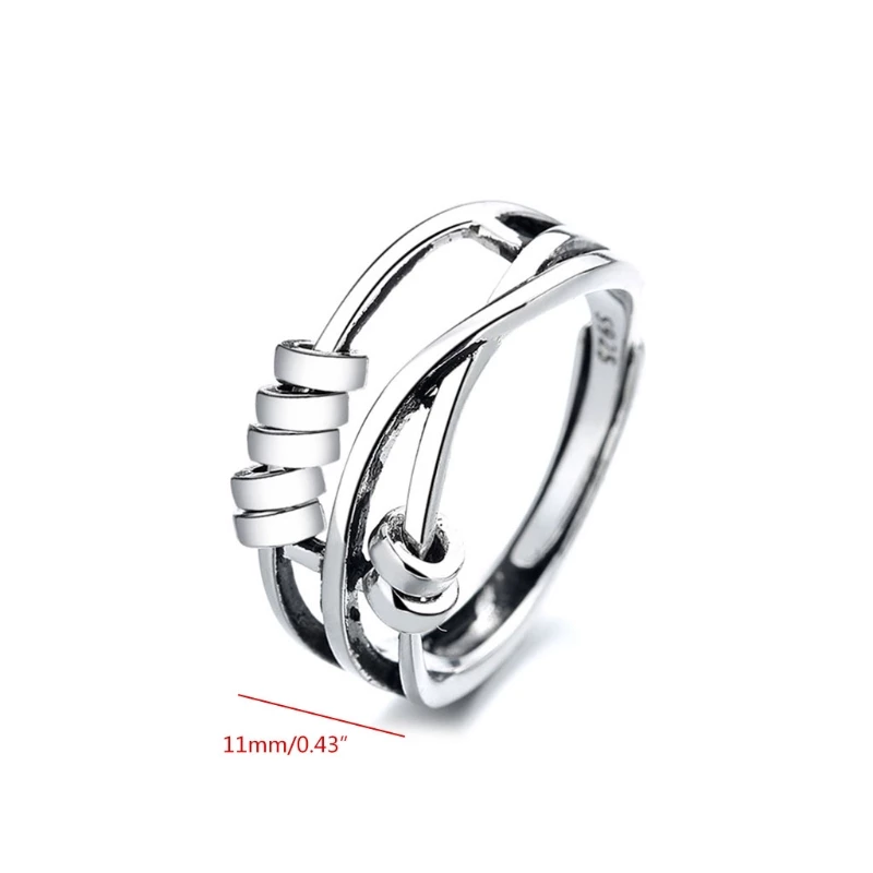 Anti Stress Ring aus 925er Sterlingsilber – Einstellbarer Antistressring für Stressabbau 3