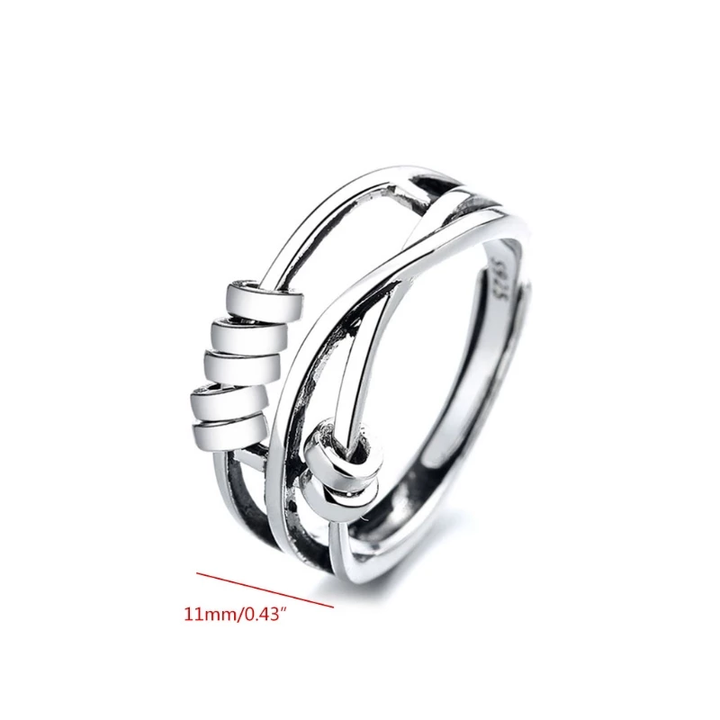 Anti Stress Ring aus 925er Sterlingsilber – Einstellbarer Antistressring für Stressabbau 3