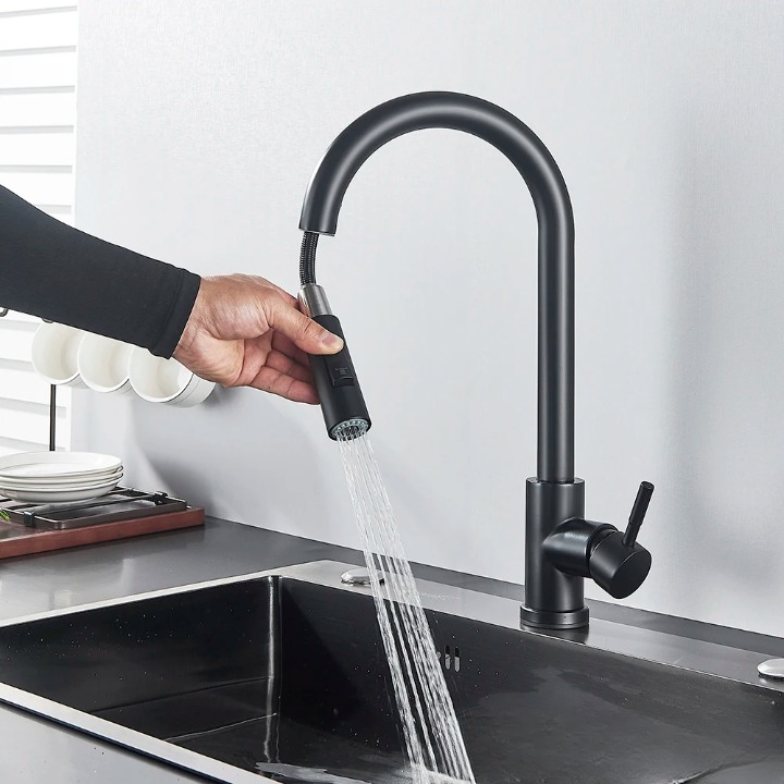 Berührungssensor Küchenarmatur – Ausziehbarer Wasserhahn Küche in Gebürstetem Nickel 4