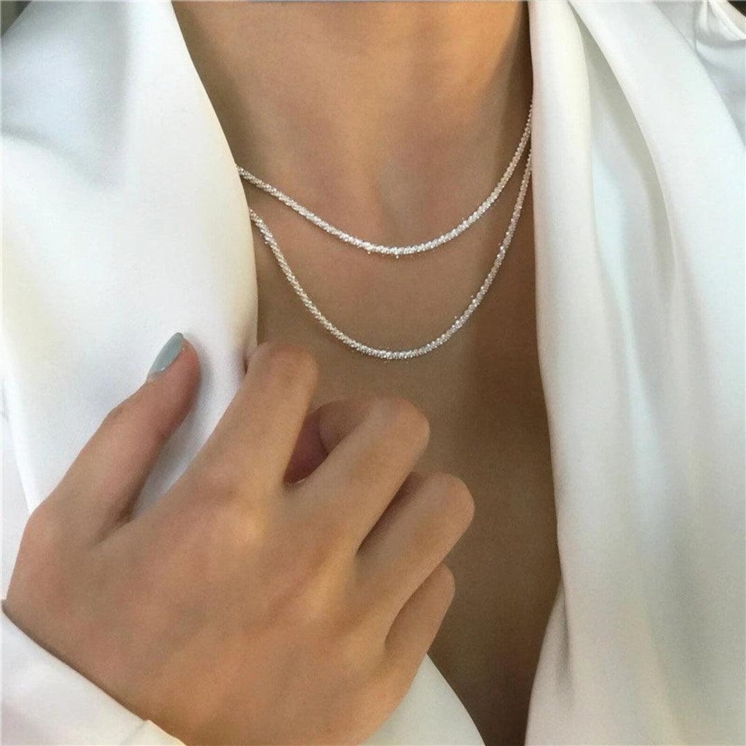 Elegante Halskette Damen aus 925er Sterlingsilber – Minimalistisches Schmuckset, 40 cm & 50 cm 0