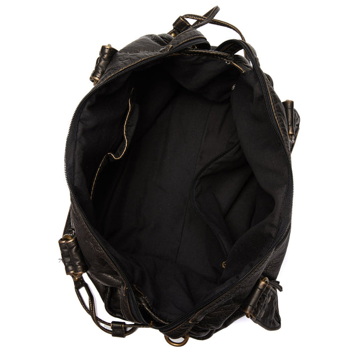 Eleganz Schwarz – Handtasche Damen aus echtem Leder mit geräumigem Innenleben 6