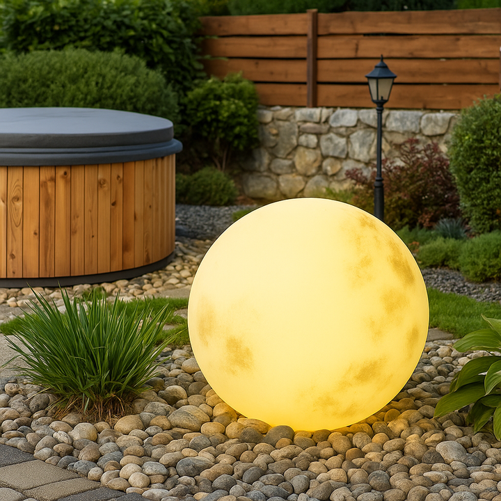 Hochwertige Solar Gartenleuchte Mondform – Umweltfreundliche LED-Gartenlampe für Außenbereiche 7