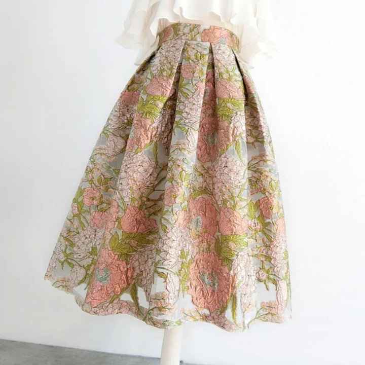 Kristina – Eleganter Trachtenrock Damen mit Floraler Stickerei & Hohem Bund 3