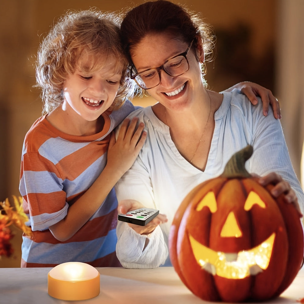 LED Teelichter für Halloween – Sichere, Batteriebetriebene Jack-O-Lantern Lichter 1