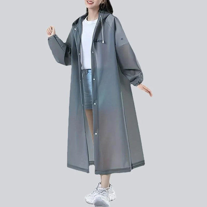 Leichter, wiederverwendbarer Regenmantel für Damen – Wasserdichter EVA Regenponcho für Outdoor-Aktivitäten 0