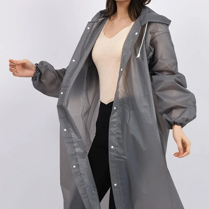 Leichter, wiederverwendbarer Regenmantel für Damen – Wasserdichter EVA Regenponcho für Outdoor-Aktivitäten 3