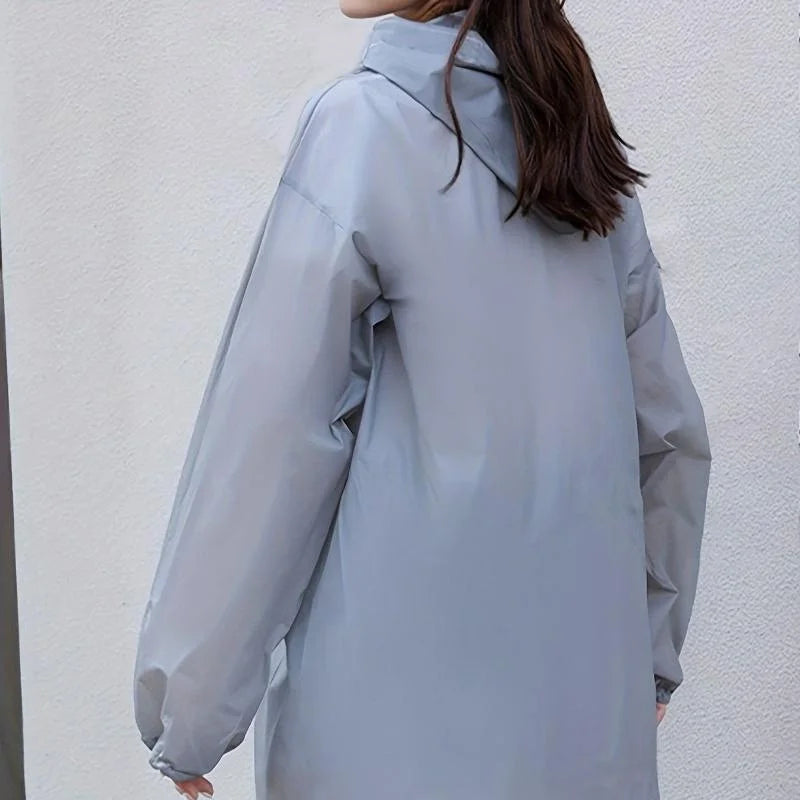 Leichter, wiederverwendbarer Regenmantel für Damen – Wasserdichter EVA Regenponcho für Outdoor-Aktivitäten 4