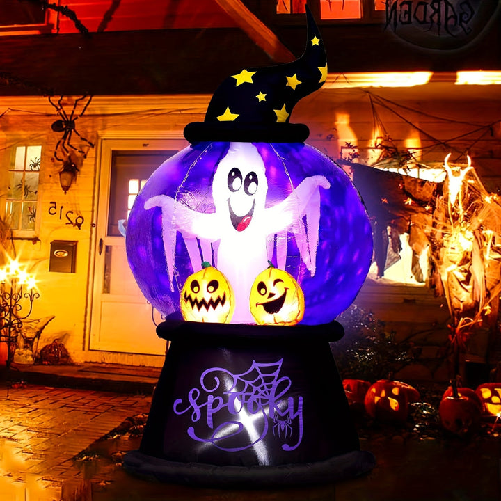 Leuchtender Inflatable Geist – Halloween Deko Mit LED-Lichtern & Kürbissen 0