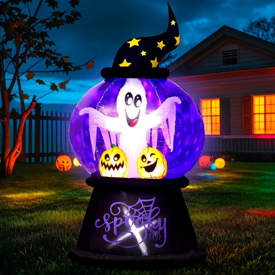 Leuchtender Inflatable Geist – Halloween Deko Mit LED-Lichtern & Kürbissen 2