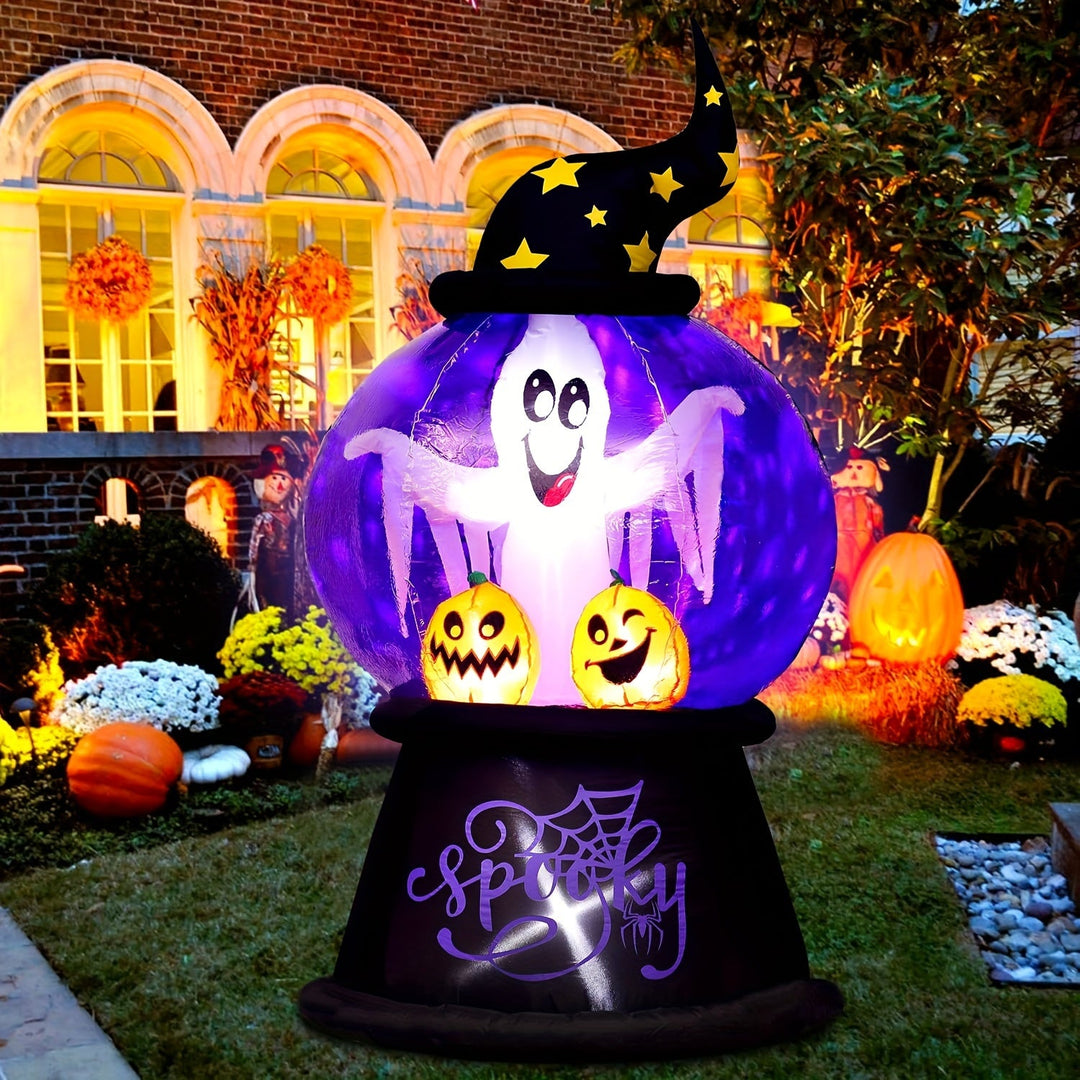Leuchtender Inflatable Geist – Halloween Deko Mit LED-Lichtern & Kürbissen 4
