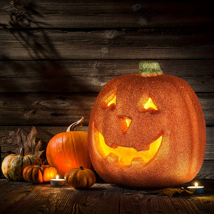 Luminöse Halloween Kürbis Deko – Batteriebetriebene Jack O'Lantern für Innen und Außen 0