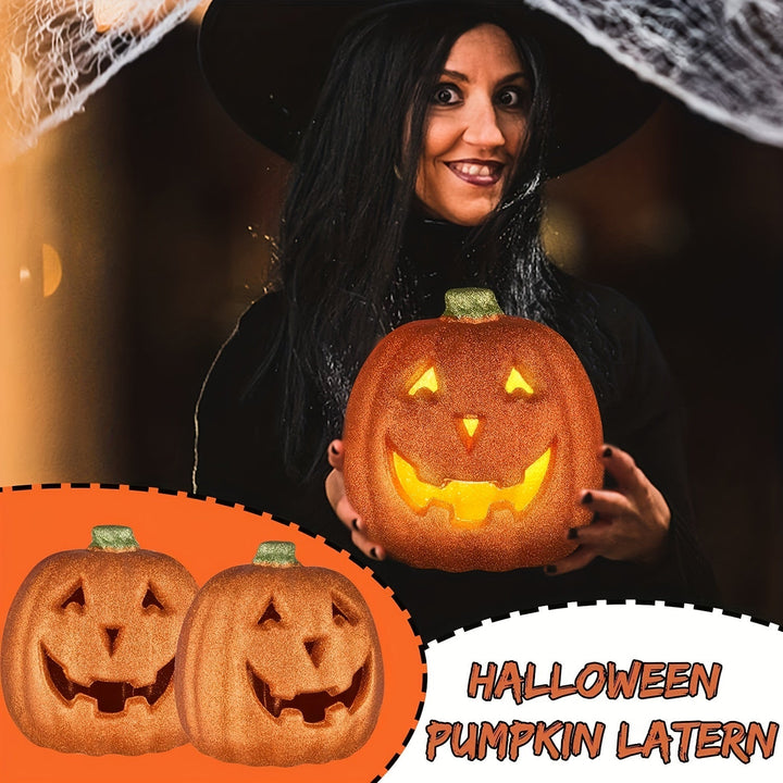 Luminöse Halloween Kürbis Deko – Batteriebetriebene Jack O'Lantern für Innen und Außen 3