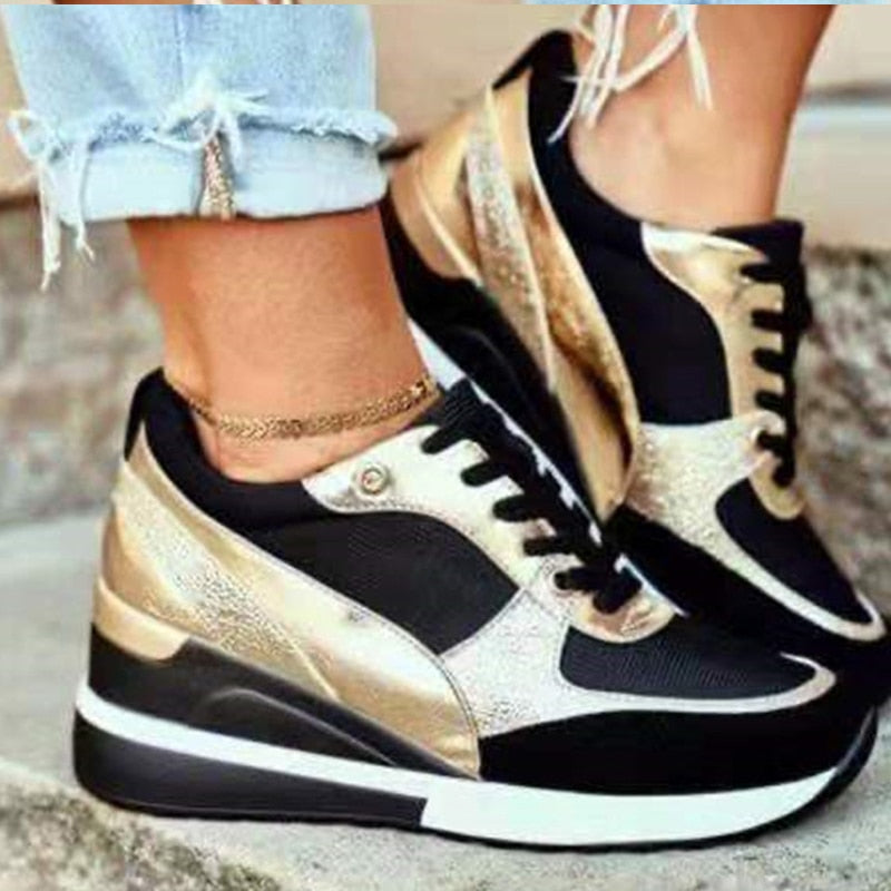 Luxe Confort – Orthopädische Sneakers Damen in Gold für Stil und Komfort 2