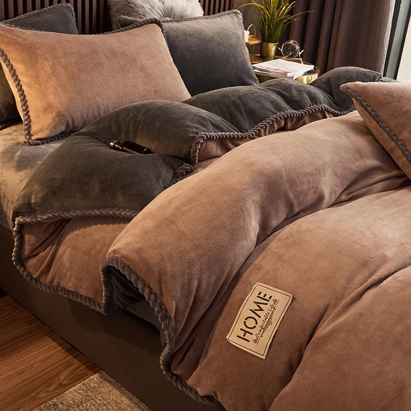 Luxuriöser Velvet Fleece Bettbezug Set für King Size Betten – Ultimativer Komfort und Wärme 10
