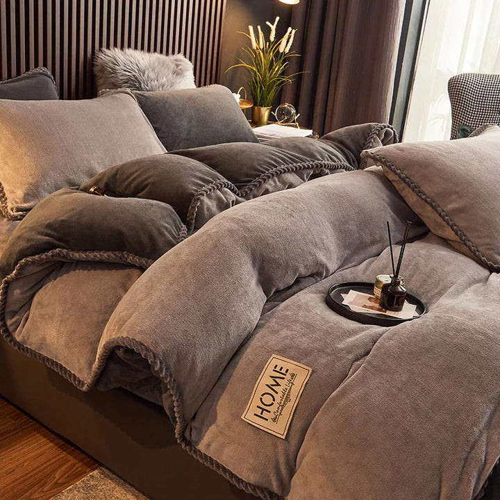 Luxuriöser Velvet Fleece Bettbezug Set für King Size Betten – Ultimativer Komfort und Wärme 2