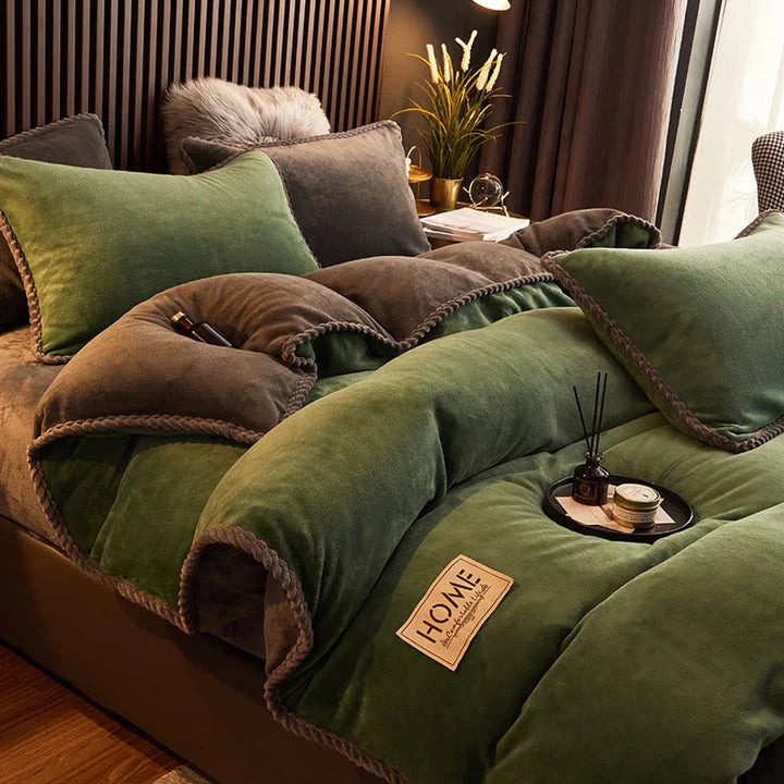 Luxuriöser Velvet Fleece Bettbezug Set für King Size Betten – Ultimativer Komfort und Wärme 5