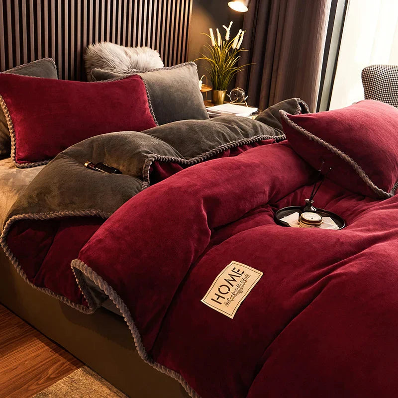 Luxuriöser Velvet Fleece Bettbezug Set für King Size Betten – Ultimativer Komfort und Wärme 6