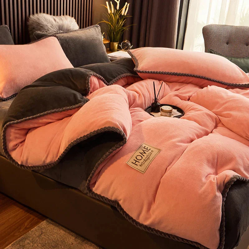 Luxuriöser Velvet Fleece Bettbezug Set für King Size Betten – Ultimativer Komfort und Wärme 7