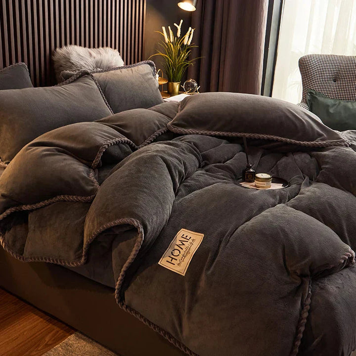Luxuriöser Velvet Fleece Bettbezug Set für King Size Betten – Ultimativer Komfort und Wärme 9