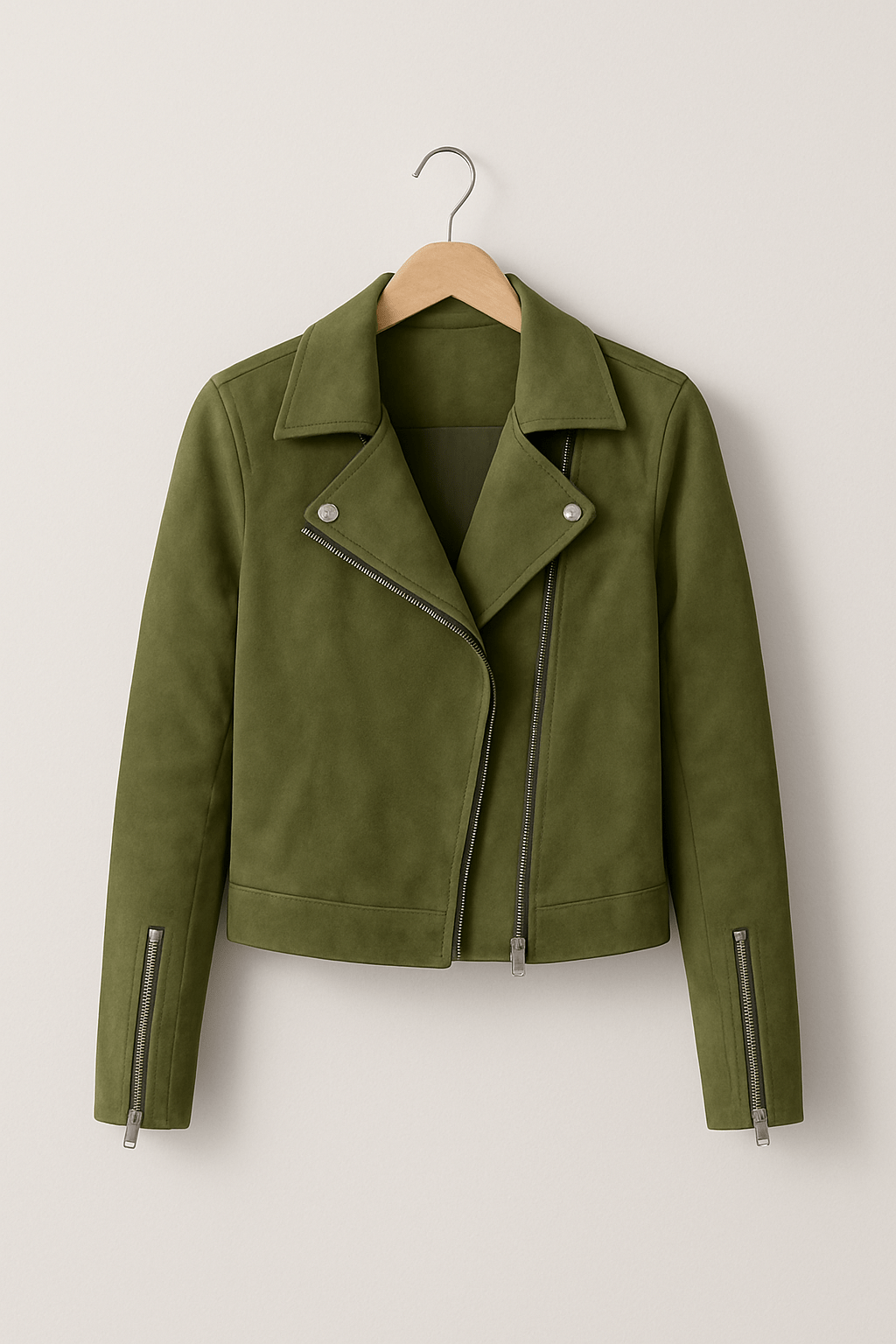 Mathilde Bikerjacke Damen – Klassische Lederjacke Schwarz im Wildleder-Look 0