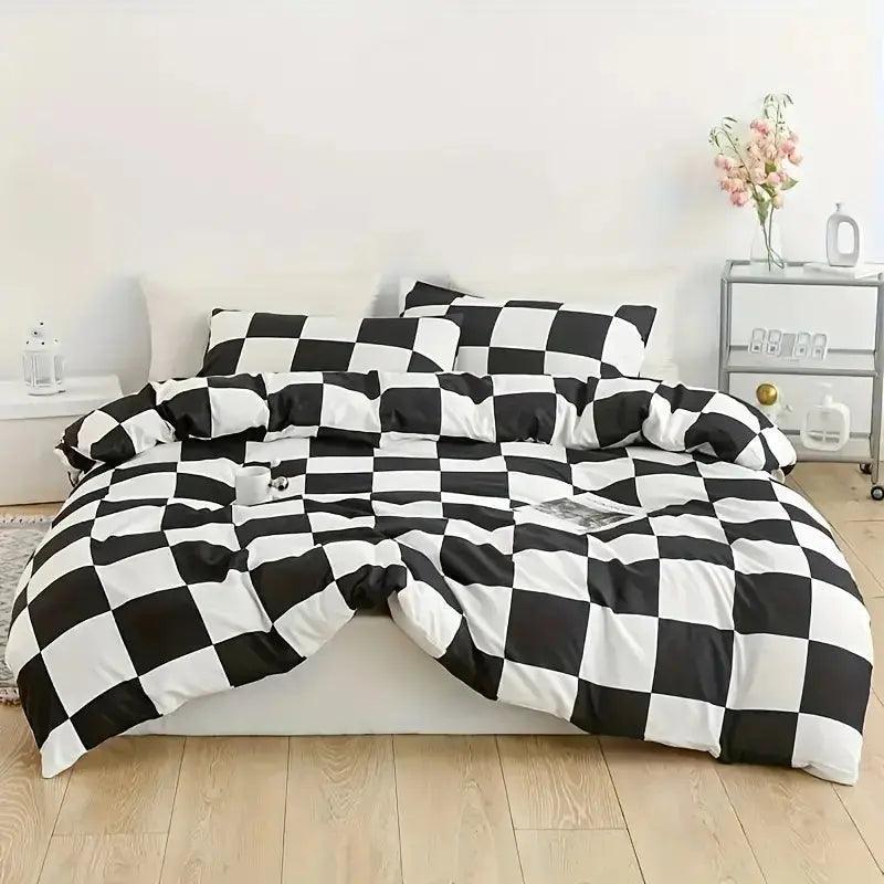 Modernes Gestreiftes Bettbezug-Set aus Polyester – Bettwäsche 240x220 oder 155x200, Pflegeleicht und Komfortabel 2
