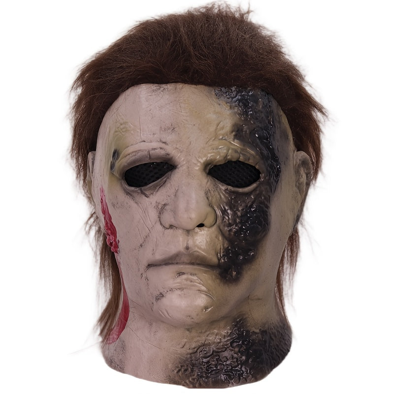 Realistische Halloween Maske – Vollgesichts Zombie Maske mit Synthetischem Haar für Horror-Events 2