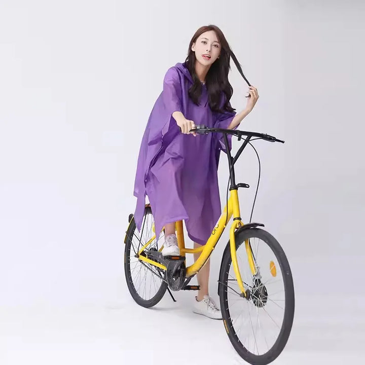 Transparenter winddichter Regenponcho für Damen – EVA Regenmantel für Radfahren und Wandern 1
