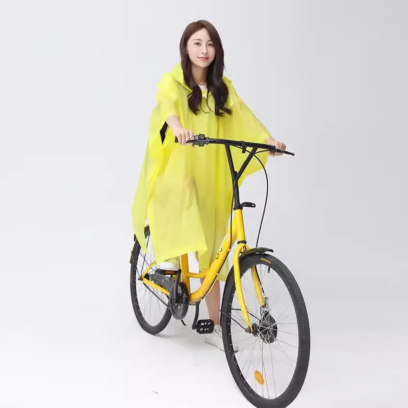 Transparenter winddichter Regenponcho für Damen – EVA Regenmantel für Radfahren und Wandern 2
