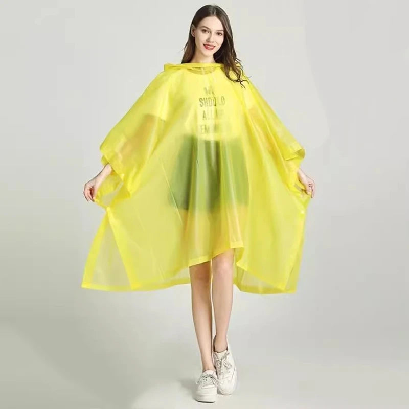 Transparenter winddichter Regenponcho für Damen – EVA Regenmantel für Radfahren und Wandern 3