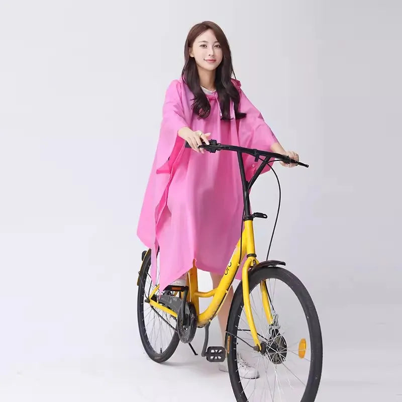 Transparenter winddichter Regenponcho für Damen – EVA Regenmantel für Radfahren und Wandern 6