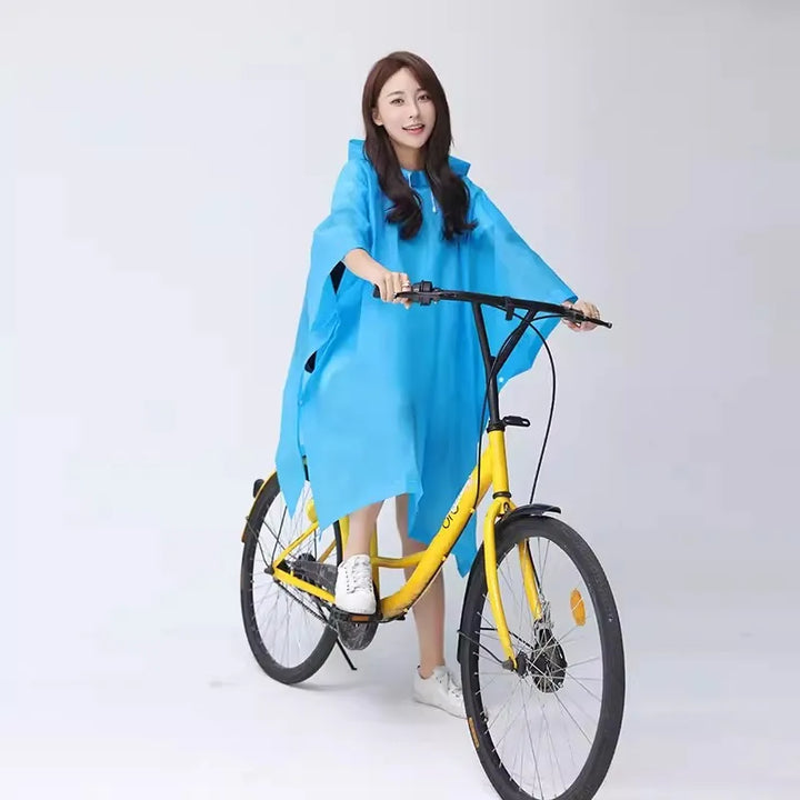 Transparenter winddichter Regenponcho für Damen – EVA Regenmantel für Radfahren und Wandern 7