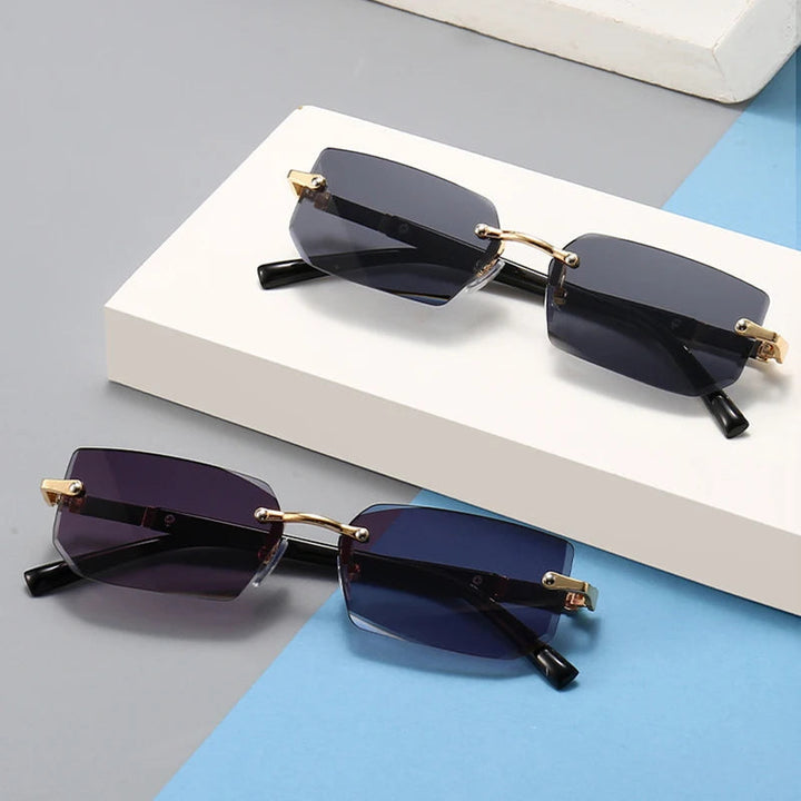 Unisex Sonnenbrille Rahmenlos Grau Einheitsgröße Kunststoff UV400 2