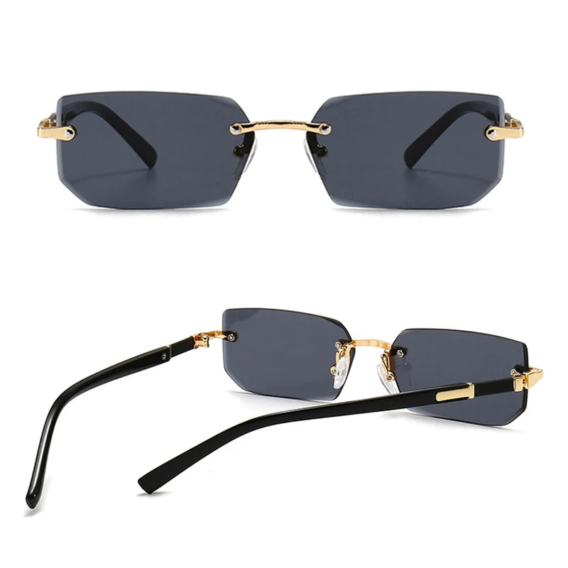 Unisex Sonnenbrille Rahmenlos Grau Einheitsgröße Kunststoff UV400 5