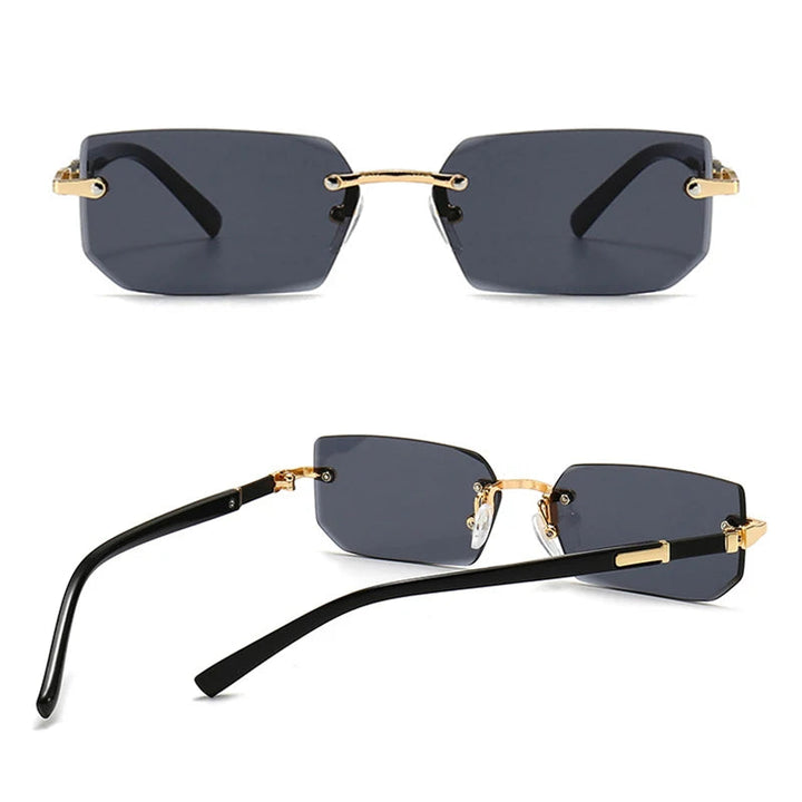 Unisex Sonnenbrille Rahmenlos Grau Einheitsgröße Kunststoff UV400 5