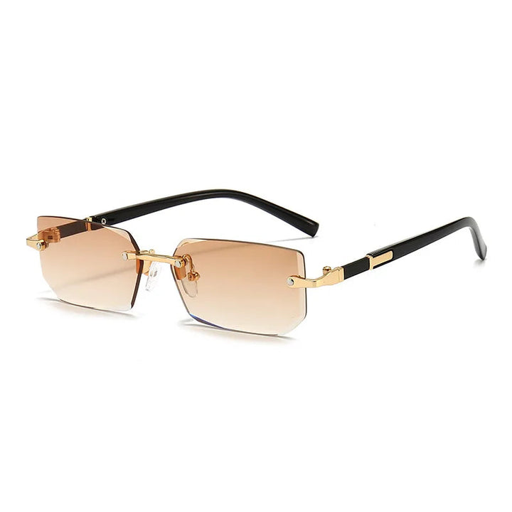 Unisex Sonnenbrille Rahmenlos Grau Einheitsgröße Kunststoff UV400 6