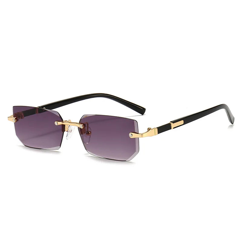 Unisex Sonnenbrille Rahmenlos Grau Einheitsgröße Kunststoff UV400 7