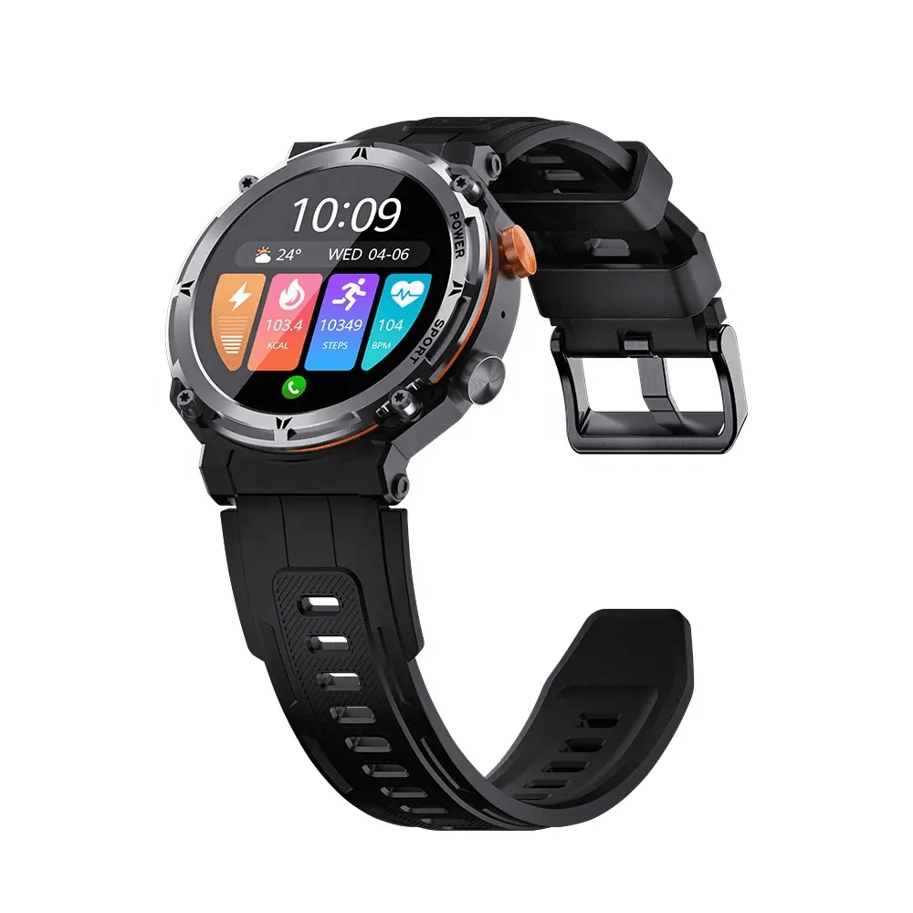 Unzerstörbare Smartwatch mit Herzfrequenzmessung, Wasserdicht bis 10m, 15 Tage Akkulaufzeit, 30 Sportmodi, Bluetooth-Kompatibel 5