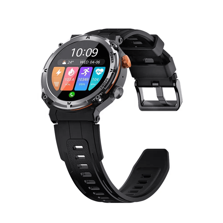 Unzerstörbare Smartwatch mit Herzfrequenzmessung, Wasserdicht bis 10m, 15 Tage Akkulaufzeit, 30 Sportmodi, Bluetooth-Kompatibel 5