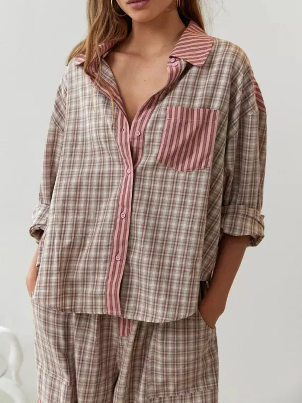 Viktoria – Luxuriöses 2-teiliges Pyjama Set aus 100% Baumwolle für Damen Schlafanzug 4