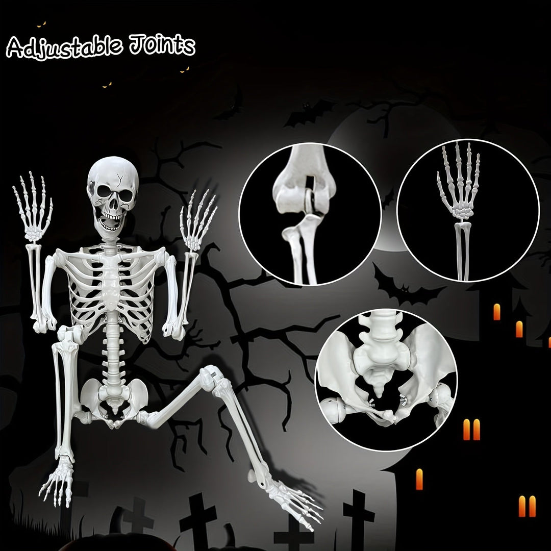 12-Fuß Halloween Skelett Deko – Posierbare Horror Dekoration für Außenbereich 2