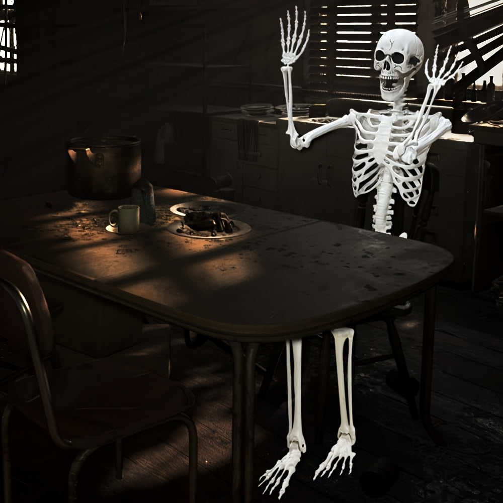 12-Fuß Halloween Skelett Deko – Posierbare Horror Dekoration für Außenbereich 3