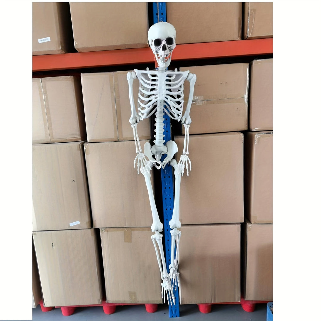 12-Fuß Halloween Skelett Deko – Posierbare Horror Dekoration für Außenbereich 4