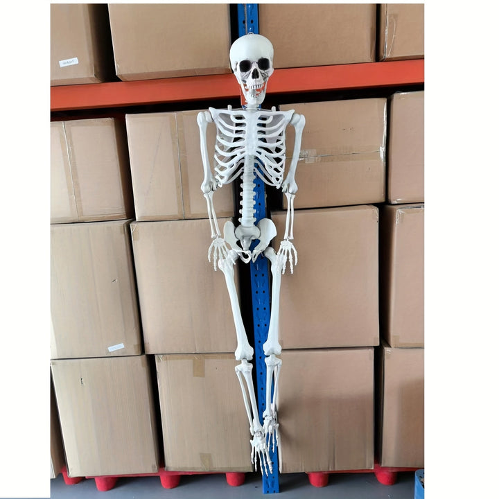 12-Fuß Halloween Skelett Deko – Posierbare Horror Dekoration für Außenbereich 4