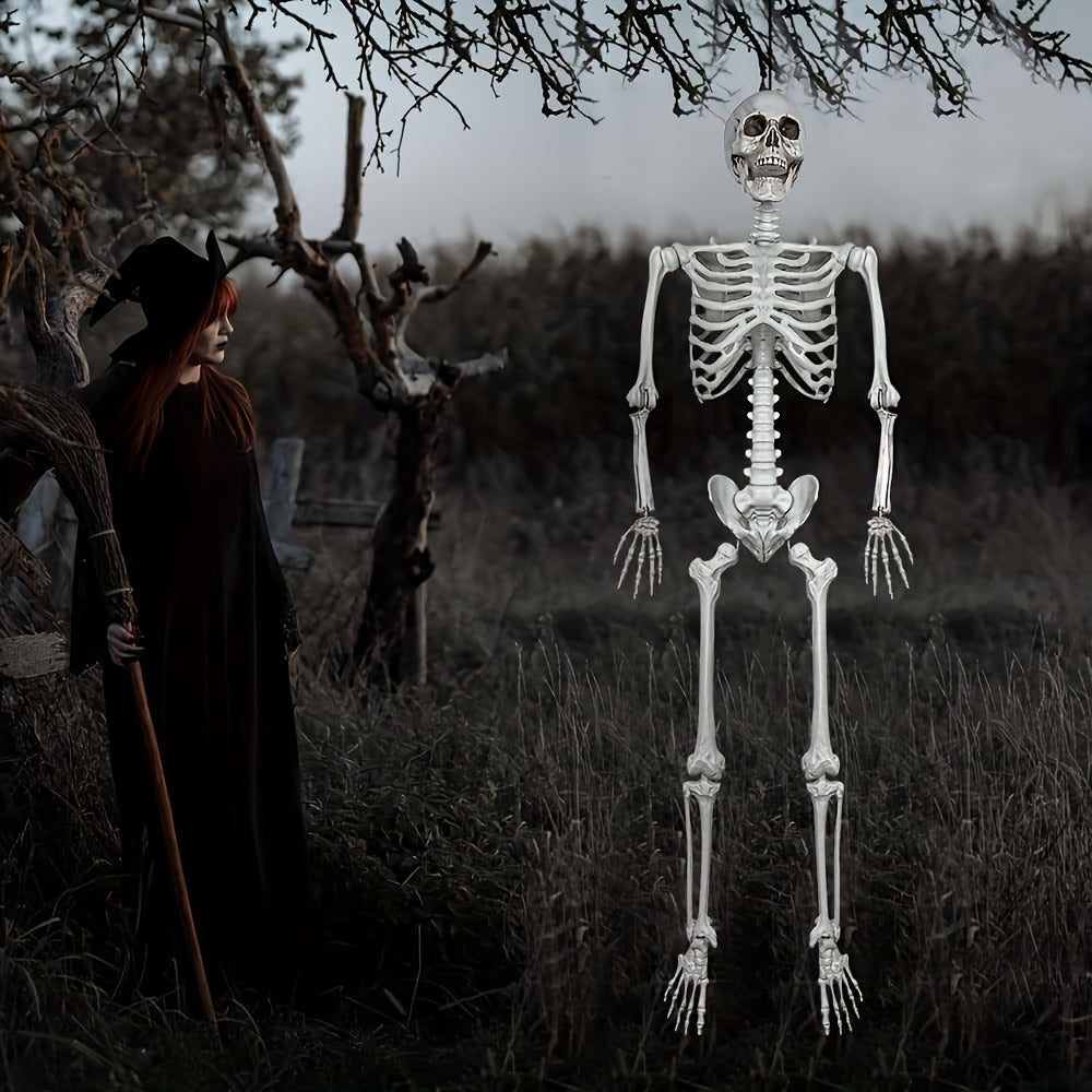 12-Fuß Halloween Skelett Deko – Realistische Horror Dekoration für Unvergessliche Partys 0