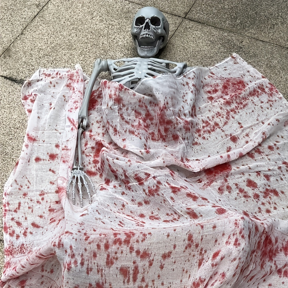 12-Fuß Halloween Skelett Deko – Realistische Horror Dekoration für Unvergessliche Partys 3
