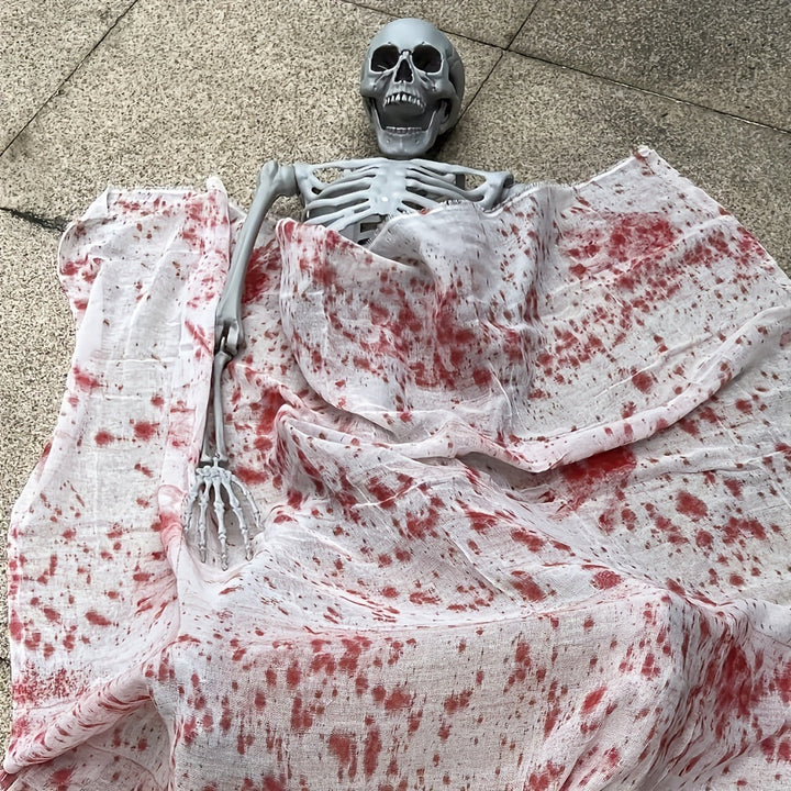 12-Fuß Halloween Skelett Deko – Realistische Horror Dekoration für Unvergessliche Partys 3