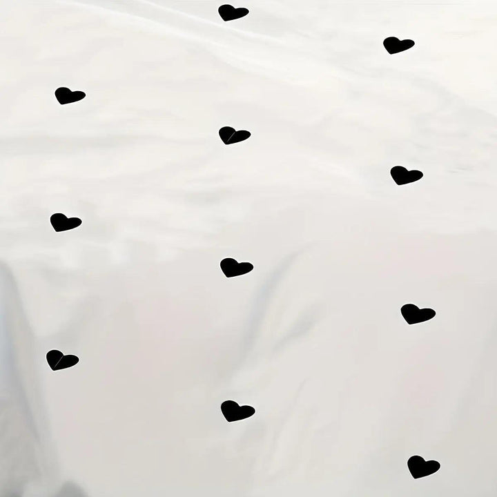 3-teiliges Bettwäsche-Set 200x200 cm mit Schwarz Liebesdruck – Dekbedovertrek und 2 Kissenbezüge aus 100% Polyester 2