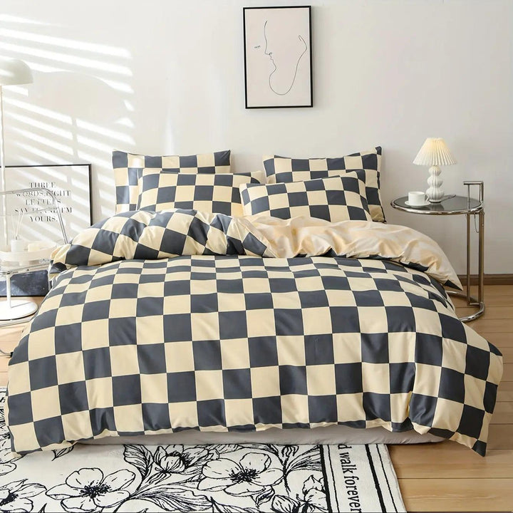 3-teiliges Bettwäsche Set 240x220 cm – Modernes Gerüstetes Design, Weich und Pflegeleicht mit Bettbezug und Kissenbezügen 2