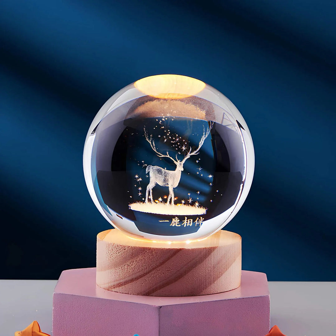 3D Kristall Nachtlicht mit LED-Technologie – Stilvolle Lampe mit Mehreren Lichtmodi für Stimmungsvolle Beleuchtung 0