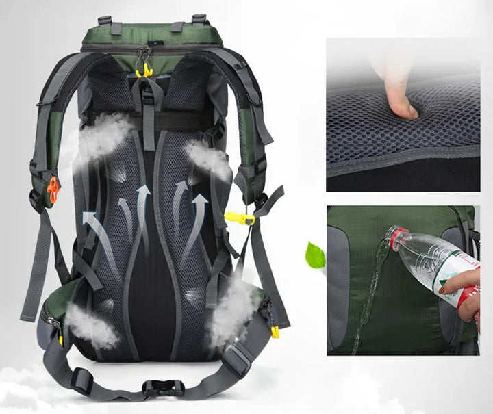 AdventurePro – 60L Wasserdichter Rucksack mit Organisierten Fächern und Komfort-Tragesystem 6